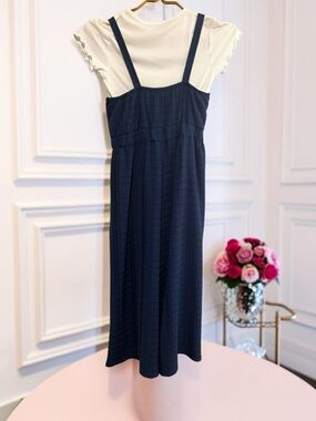 Knitworks Navy Textured V-Neck Top Brand New With Tag